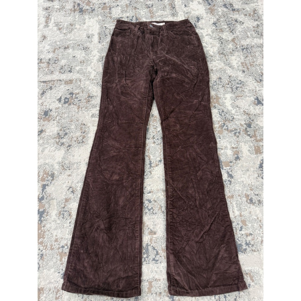 Levis 725 High Rise Bootcut Brown Corduroy Pants Womens 26 70s Retro Style